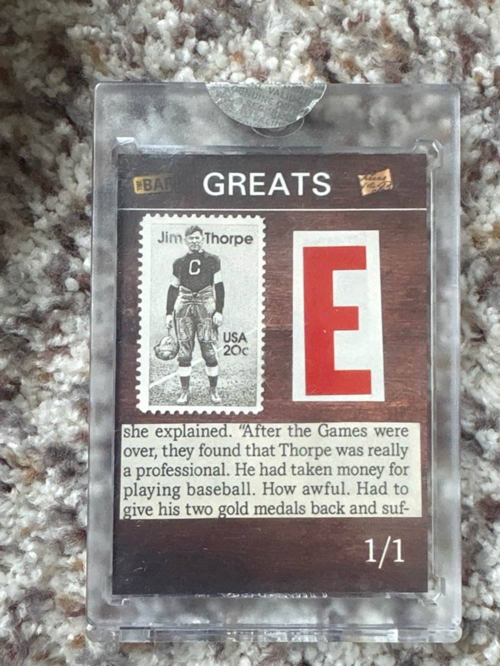The Bar GREATS Jim Thorpe Stamp Card - Red, Brown, White
